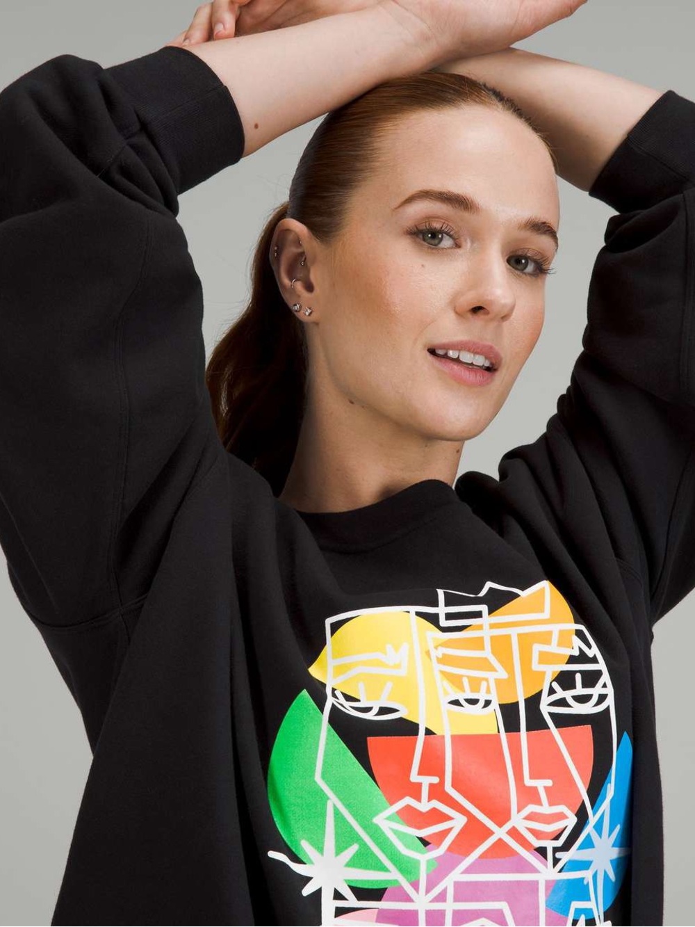 193. Lululemon Perfectly Oversized Crew *Pride Black pullover - Picture 4 of 9
